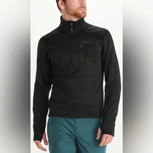 Marmot Men’s Olden Black Polartec 1/2 Zip Jacket Size XL